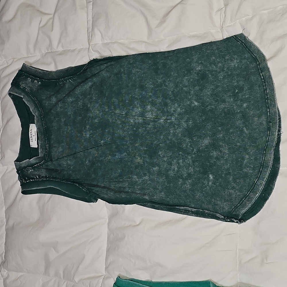 Zenana Womens Sz Small Dark Forest Green Mineral Washed Tank Top!
